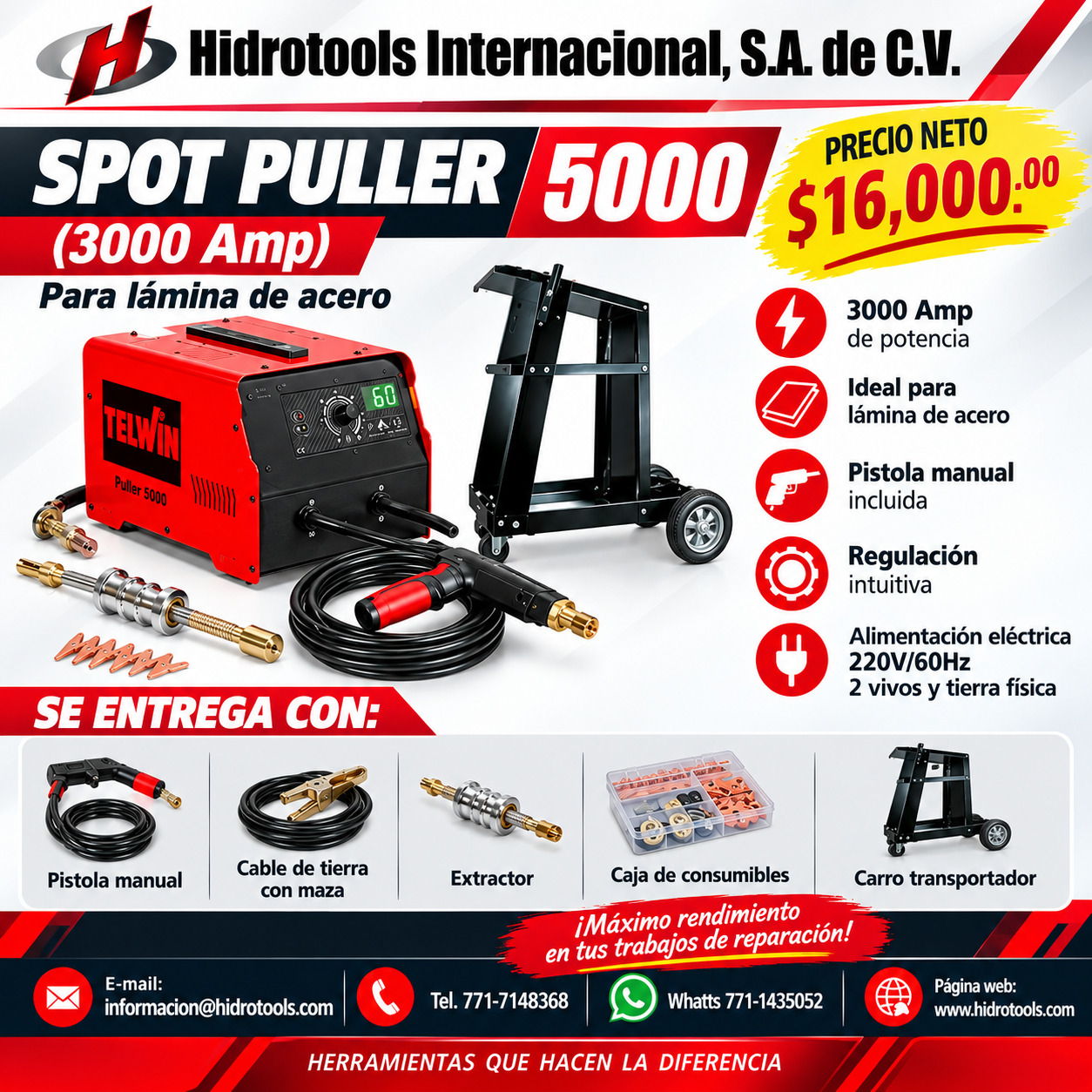 Spot Puller 5000 para lámina de acero
